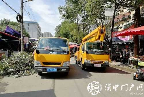 漢中市區(qū)一棵10米大樹突然傾倒，刮倒高壓線，所幸無人傷亡