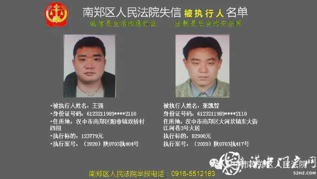 最新！漢中實名曝光一批失信被執(zhí)行人，看看有你認識的嗎？