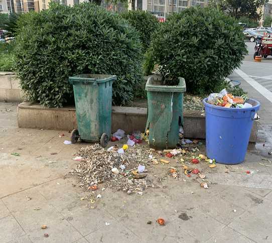 漢中一小區(qū)樓下果蔬超市亂扔果皮菜葉，影響居住環(huán)境