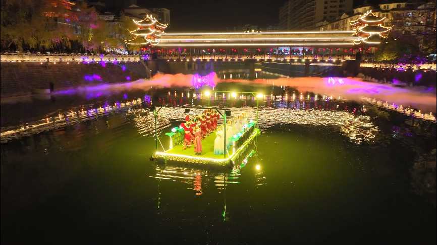 寧強“羌風(fēng)漢韻·夢回寧強”印象羌城水上夜游順利啟航